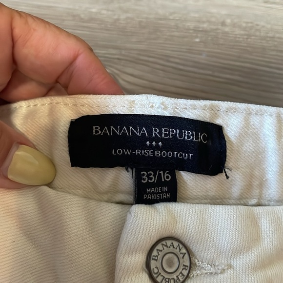 Banana Republic Low Rise Bootcut Denim Jean Ecru Size 16 (33) NEW - Picture 5 of 12